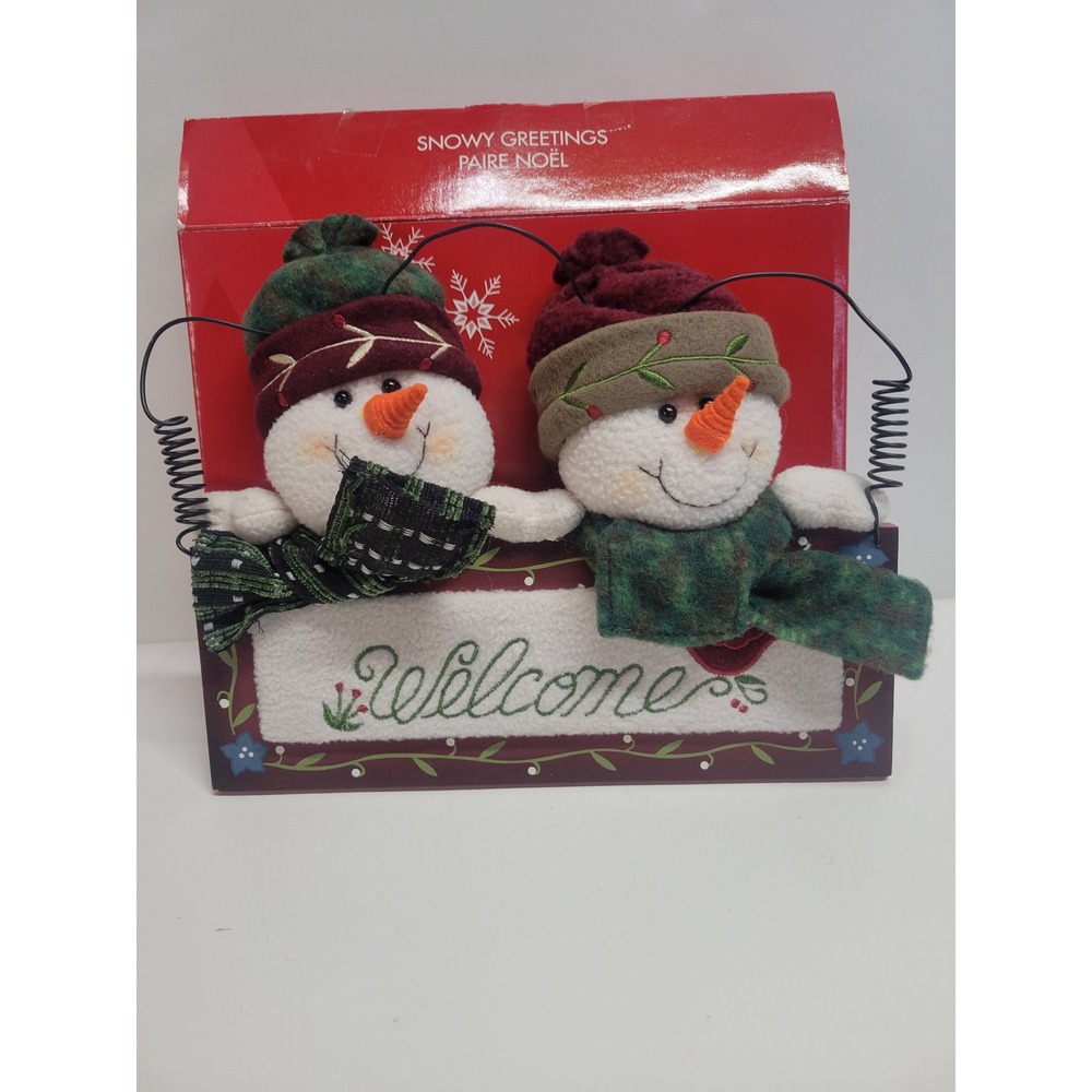 Avon Snowy Greetings Snowman Welcome Sign Christmas Holiday Decor hanger